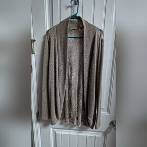H&M Taupe Open-Front Cardigan with Lace Back